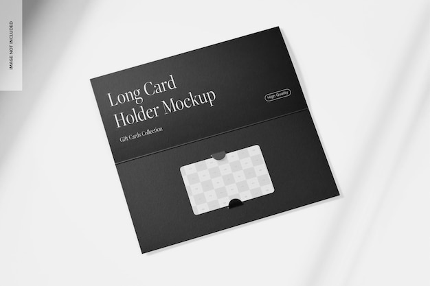 PSD long card holder mockup opened