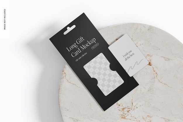 PSD long gift card mockup left view