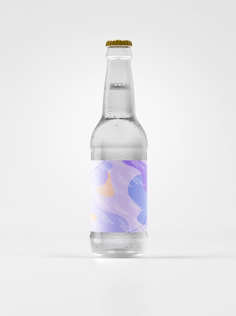 Long glass bottle mockup