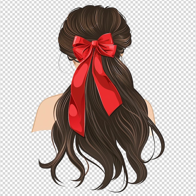 PSD long hair isolated on transparent background png