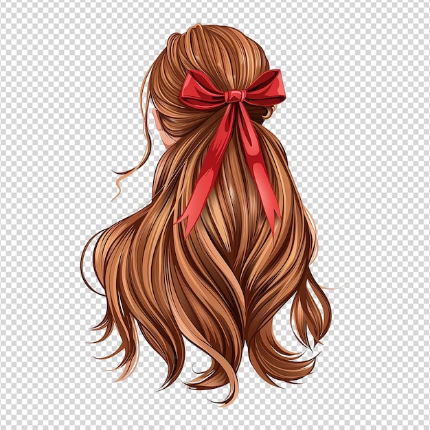 PSD long hair isolated on transparent background png