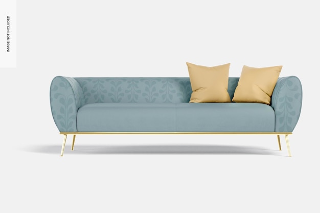 Long home sofa mockup, front view