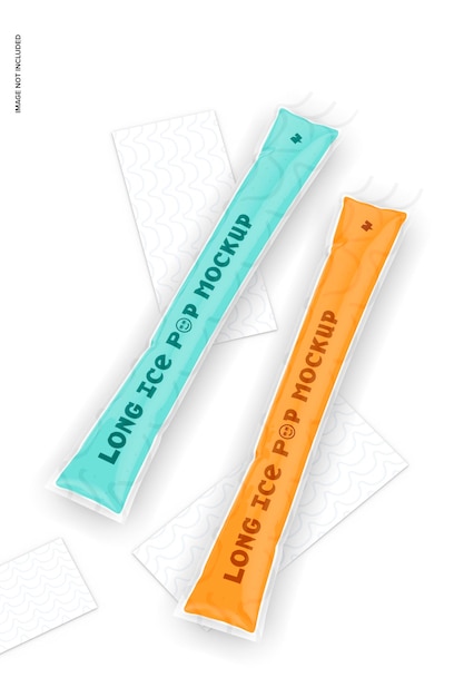 Long ice pop bag mockup met handdoek