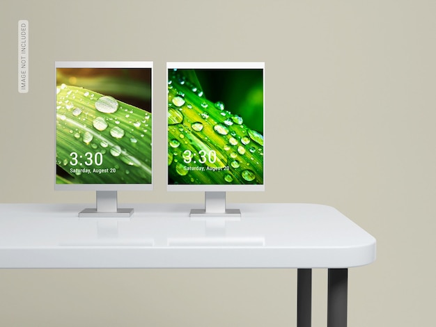 Long monitor display screen mockup