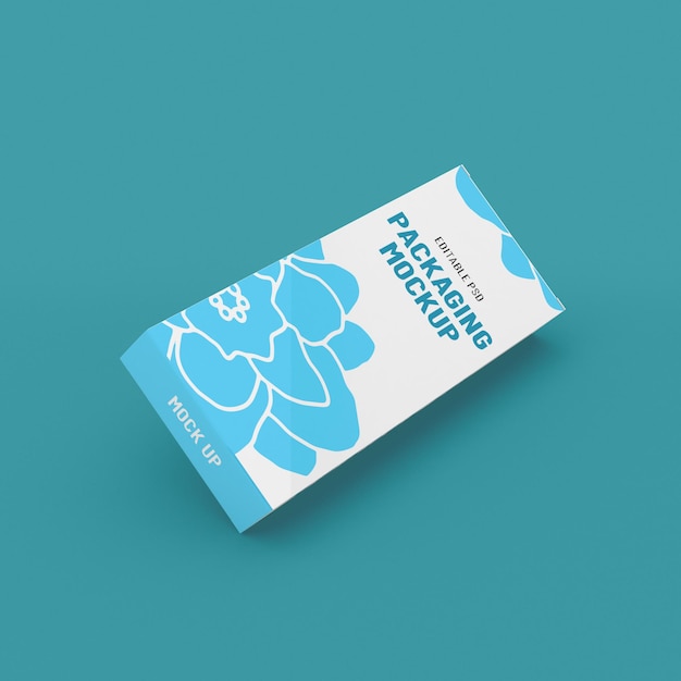 Long narrow box, packaging template for product design mockup. On clean background