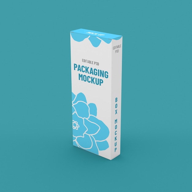 Long narrow box, packaging template for product design mockup. on clean background