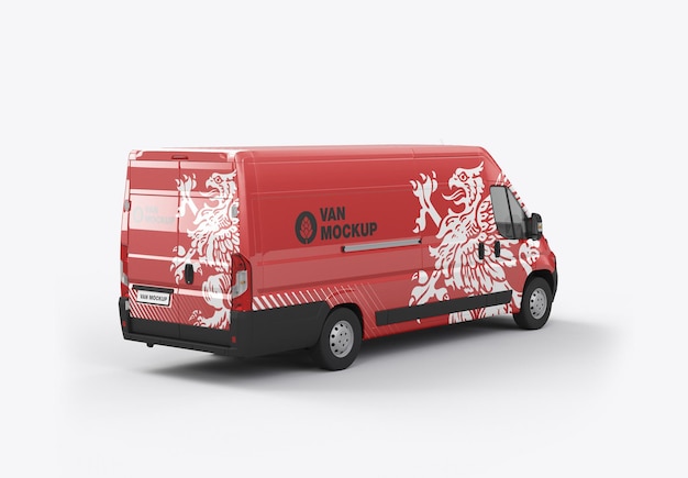 PSD long panel van mockup