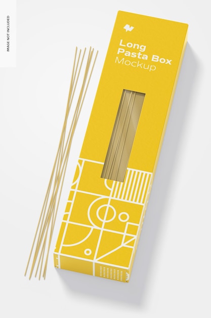long pasta box mockup