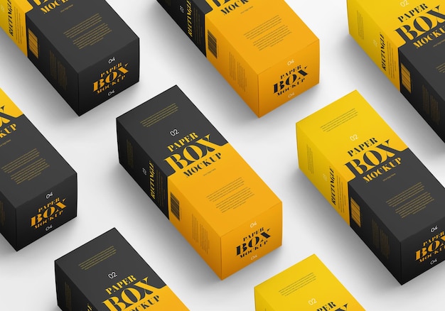 Long rectangle box packaging mockup