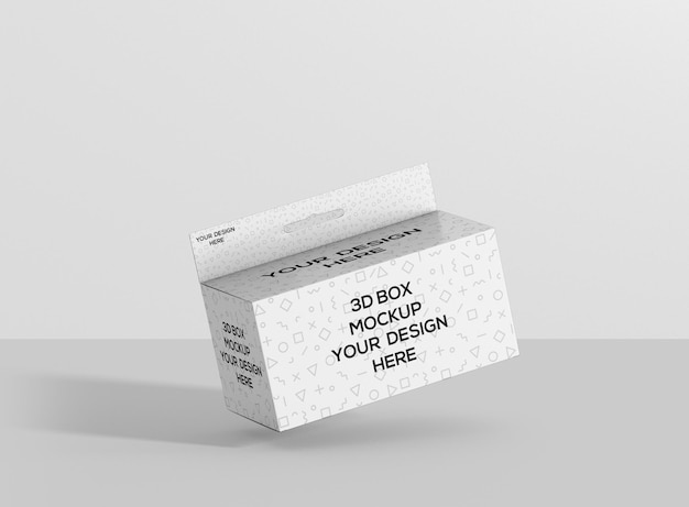 long rectangle box with hanger mockup