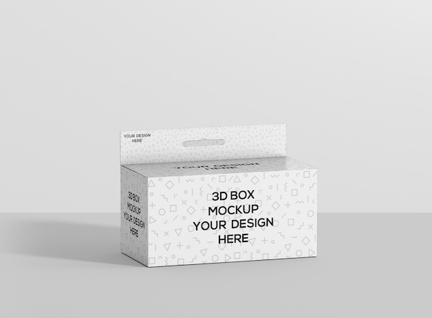 long rectangle box with hanger mockup