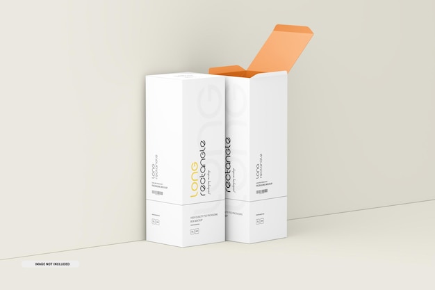 Long rectangle boxes packaging mockup