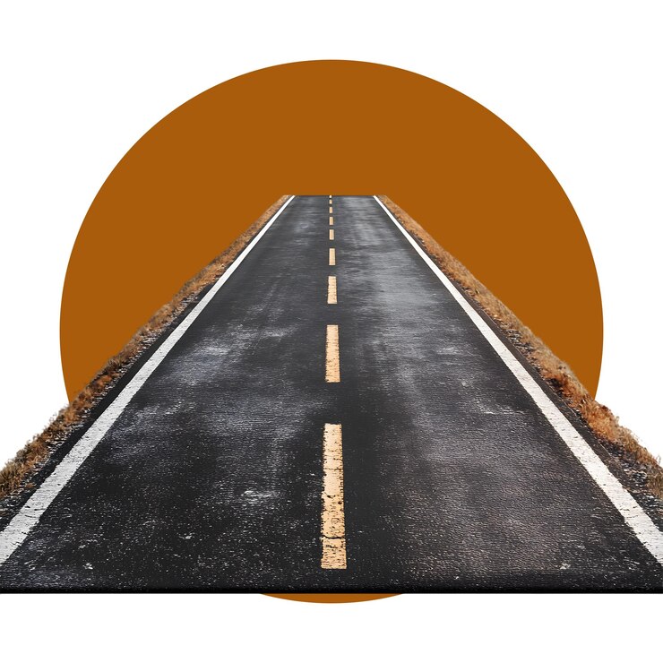 PSD long road isolated on transparent background road and highway png