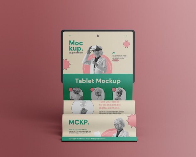 long scroll concept mock-up with device