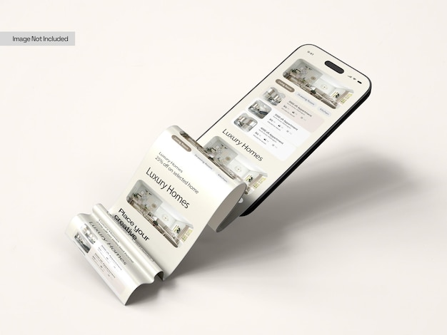 PSD long scroll extended screen smartphone mockup