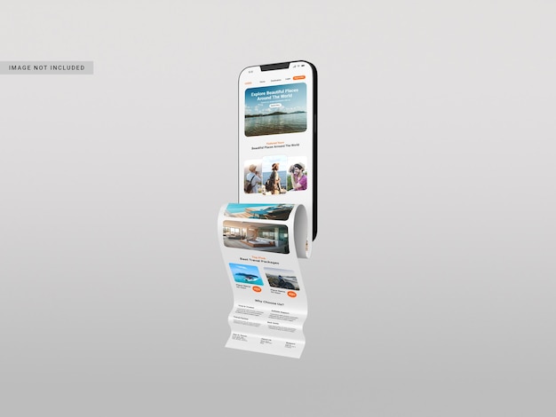 PSD long scroll extended screen smartphone mockup