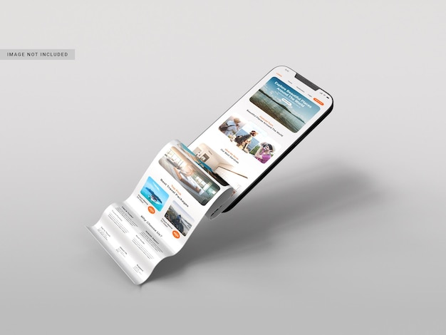 PSD long scroll extended screen smartphone mockup