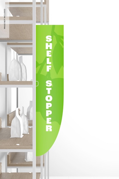 PSD long shelf stopper mockup, front view