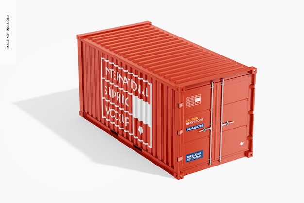 Long shipping container mockup perspective