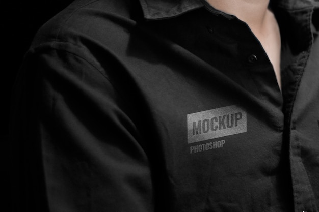 PSD long sleeve black shirt mockup