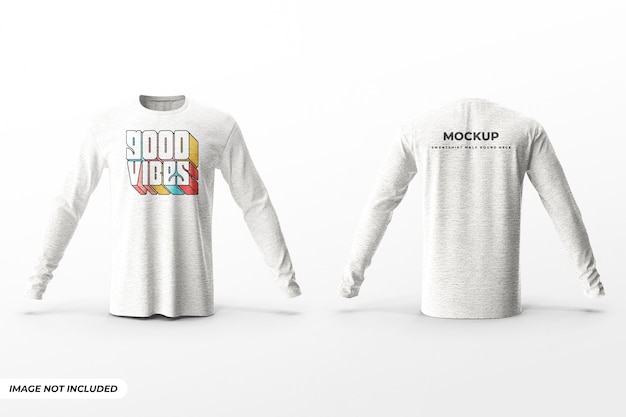 Long Sleeve White Shirt Mockup Editable PSD Template