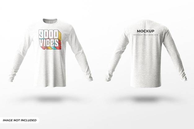 PSD long sleeve white shirt mockup editable psd template