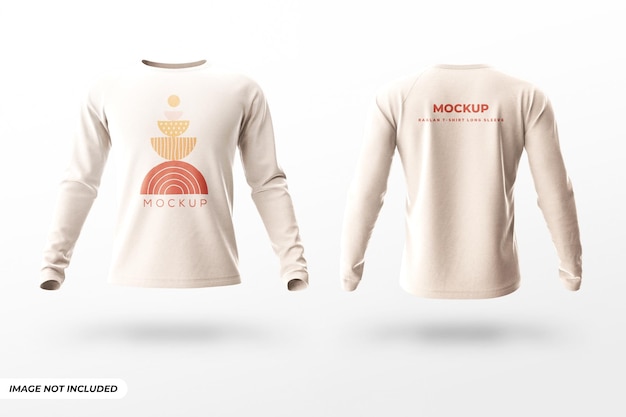 PSD long sleeve white shirt mockup editable psd template