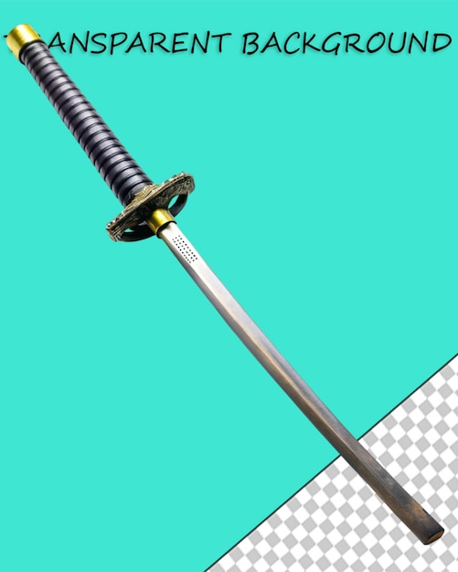 PSD Длинный меч на прозрачном фоне 3d-илюстрация