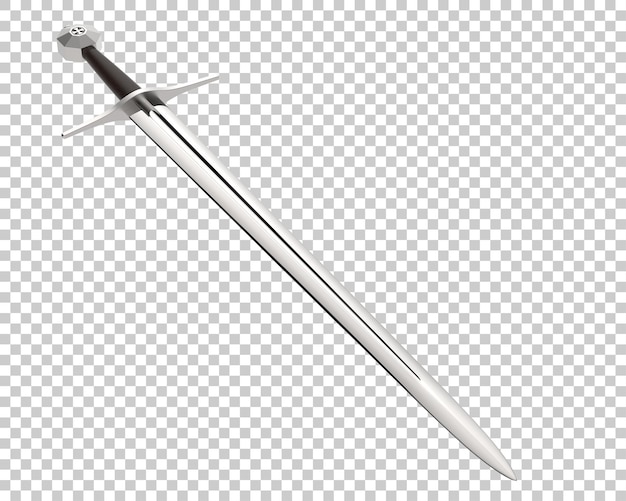 PSD long sword on transparent background 3d rendering illustration