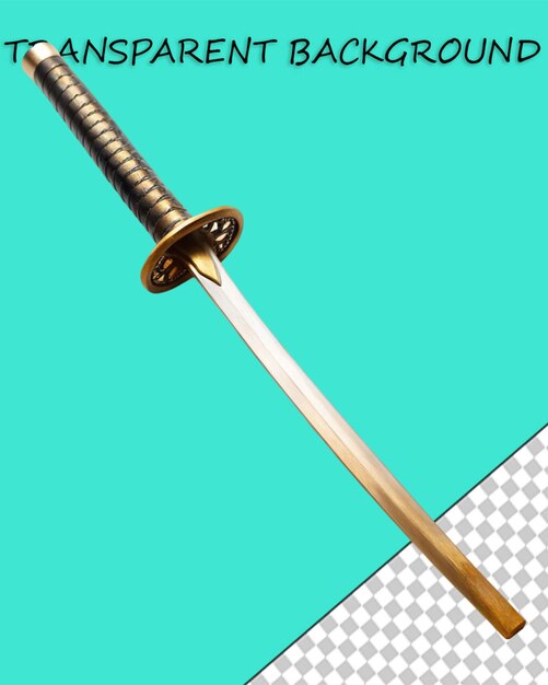 PSD long sword on transparent background 3d rendering illustration