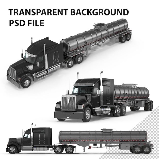 PSD long truck with tank trailer png