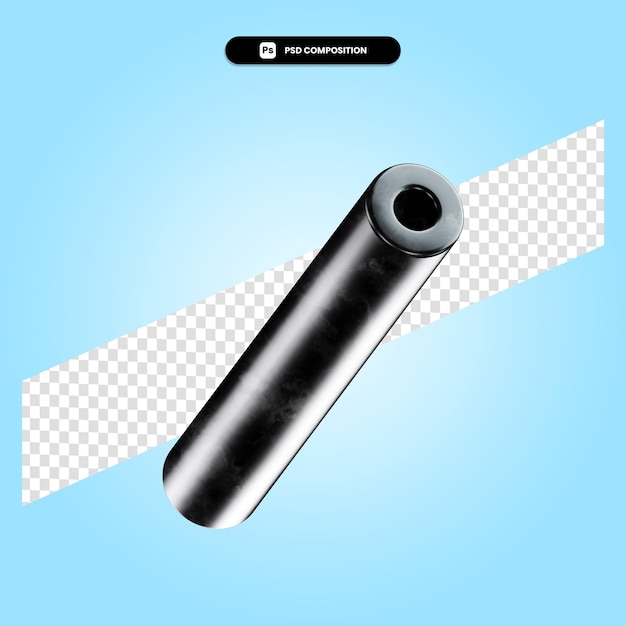 Long tube 3d render illustration isolated