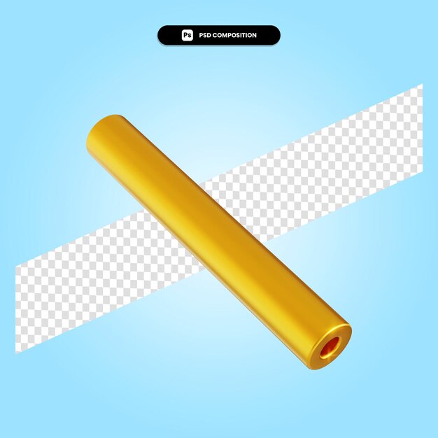 Illustrazione di rendering 3d del tubo lungo isolata