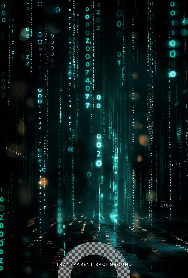 PSD a long tunnel of binary code that says  cyber