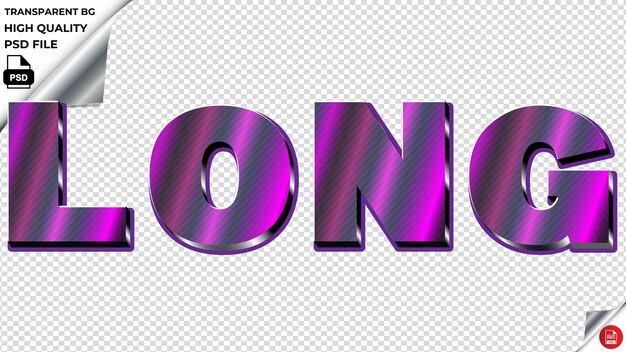 PSD long typography purple light text metalic psd transparent