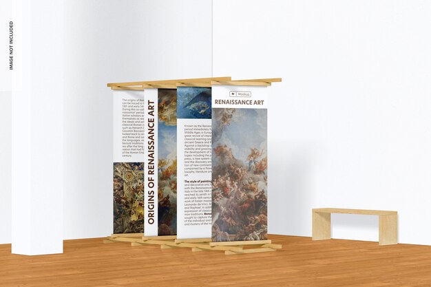 Long Wood Exhibition Display Mockup, perspectief