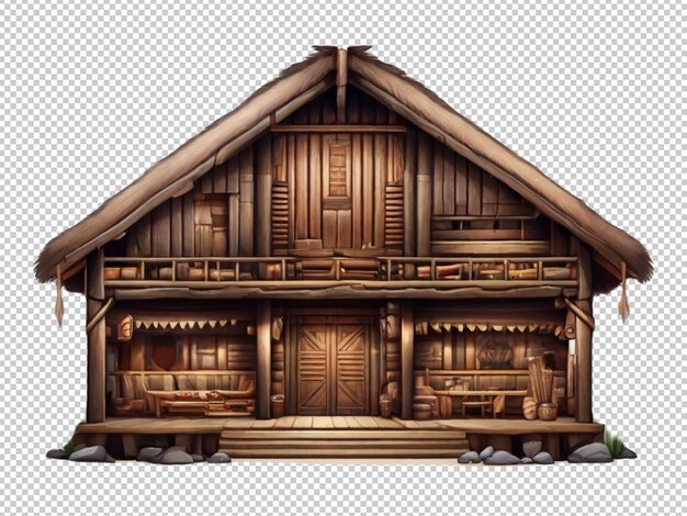 PSD longhouse on transparent background