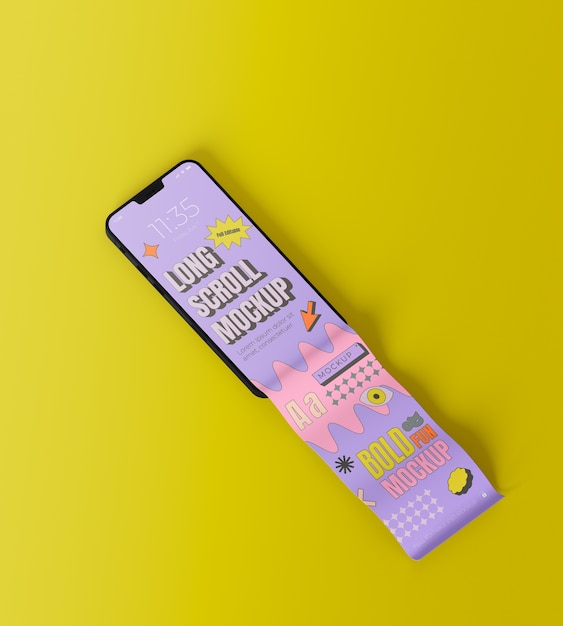 Longscroll on smartphone mockup