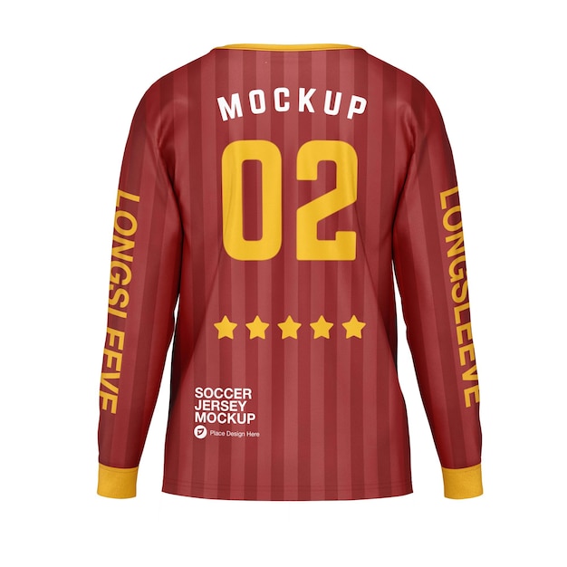 PSD vista frontale del mockup della maglia a maniche lunghe