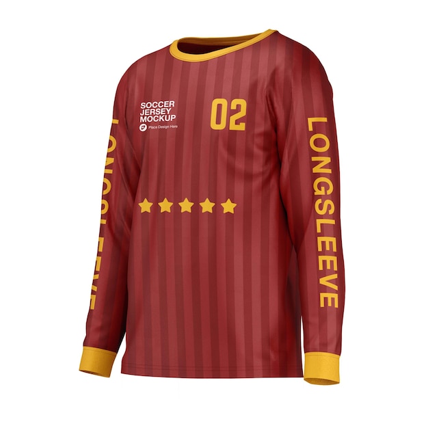 PSD vista frontale del mockup della maglia a maniche lunghe