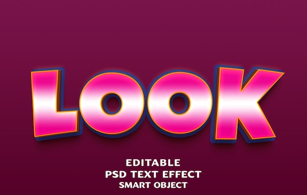 Look 3d text effect design