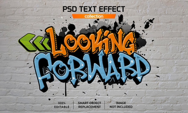 Looking forward graffiti street art text effect