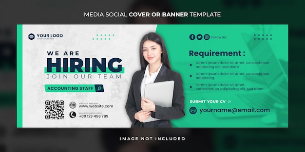 Looking for jobs social media cover or banner template