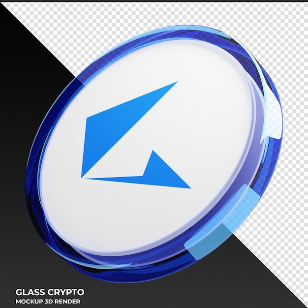 Loopring lrc glass crypto coin 3d illustration