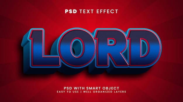 Lord 3d редактируемый текстовый эффект со стилем текста бога и религии