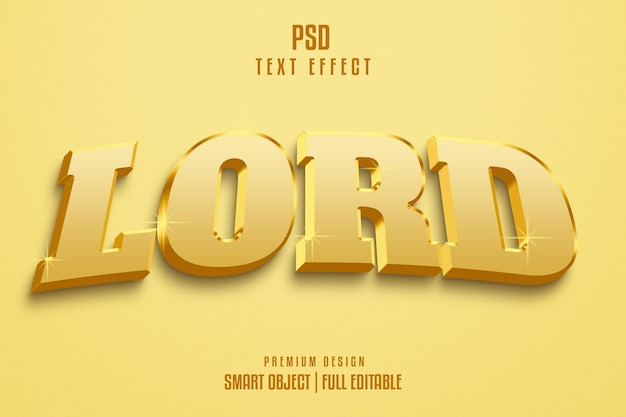 Lord bewerkbare luxe 3D-teksteffectsjabloon