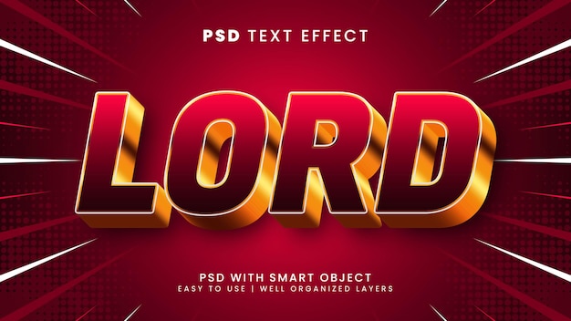 Lord editable text effect with golden and luxury text style