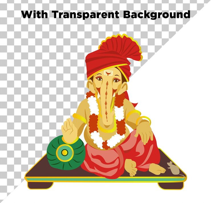PSD lord ganesh kleurrijke hindoe bhagwan foto png psd transparante achtergrond