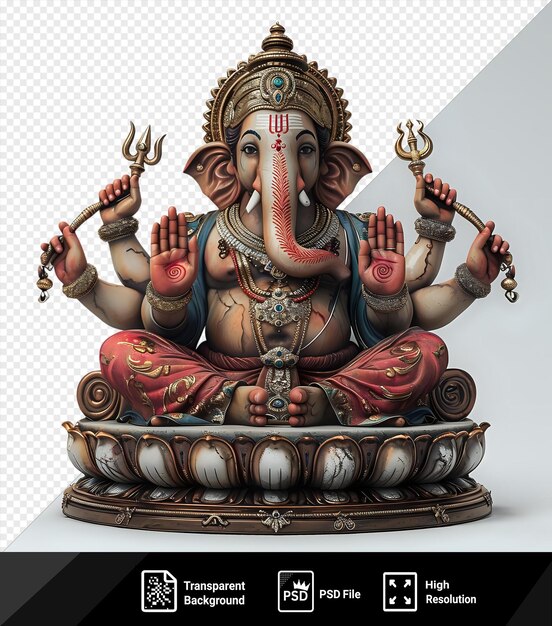 PSD lord ganesha on transparent background ganesha is one of the most powerful god in the world ganesha statue ganesha paintings ganesha pictures gan png psd