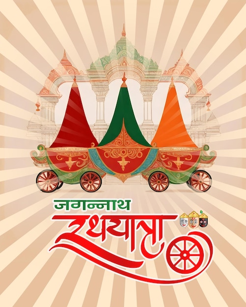 PSD celebrazione della festa di lord jagannath puri rath yatra social media post template banner